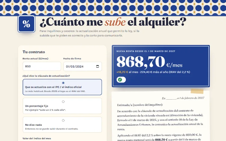 Captura de El Portal: ¿te han subido el alquiler?